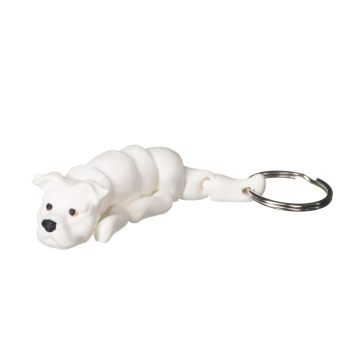 Amstaff biały - brelok do kluczy